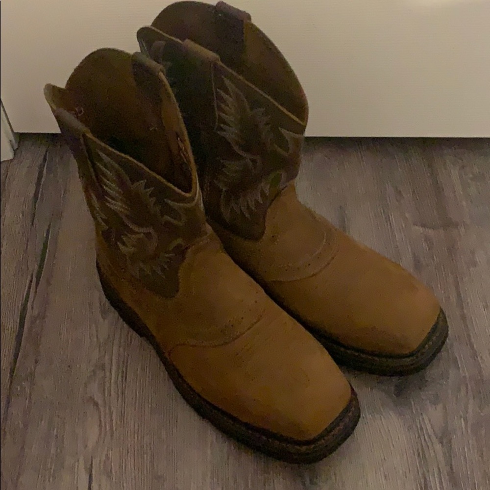 Ariat square toe steel toe boots